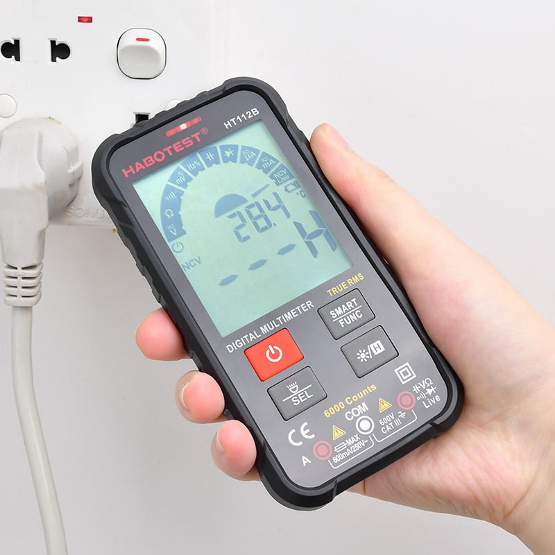 HT112B DMM Multimeter Digital Smart 600V 600mA Auto Range Multi Meter Live NCV Diode Test