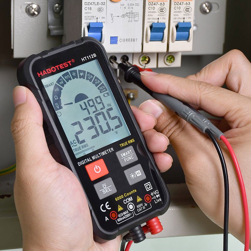 HT112B DMM Multimeter Digital Smart 600V 600mA Auto Range Multi Meter Live NCV Diode Test