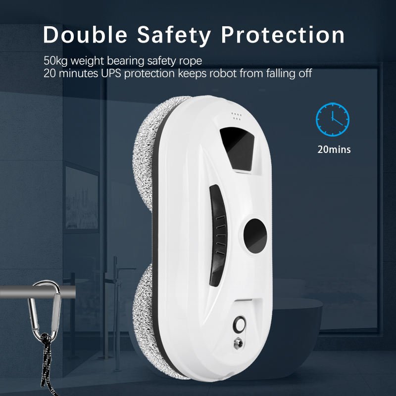 Best Selling Window Cleaner Robot with Ultrasonic 5600PA Auto Water Glass Cleaning Automatic Smart Vacuum Cleaner with Control
