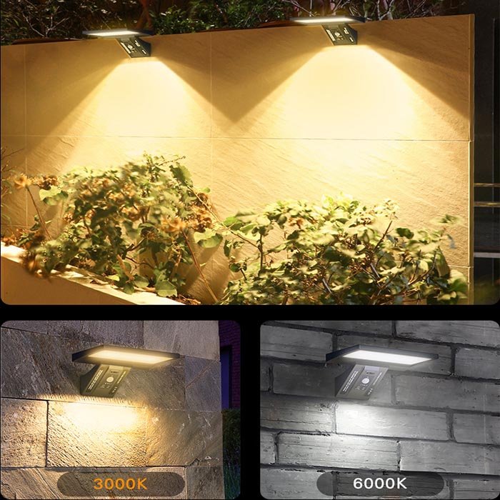 Waterproof IP65 LED Solar Wall Light Exterior Fence Garden Decorative Lamp with Battery Power Supply Wall Mount Outdoor Lights