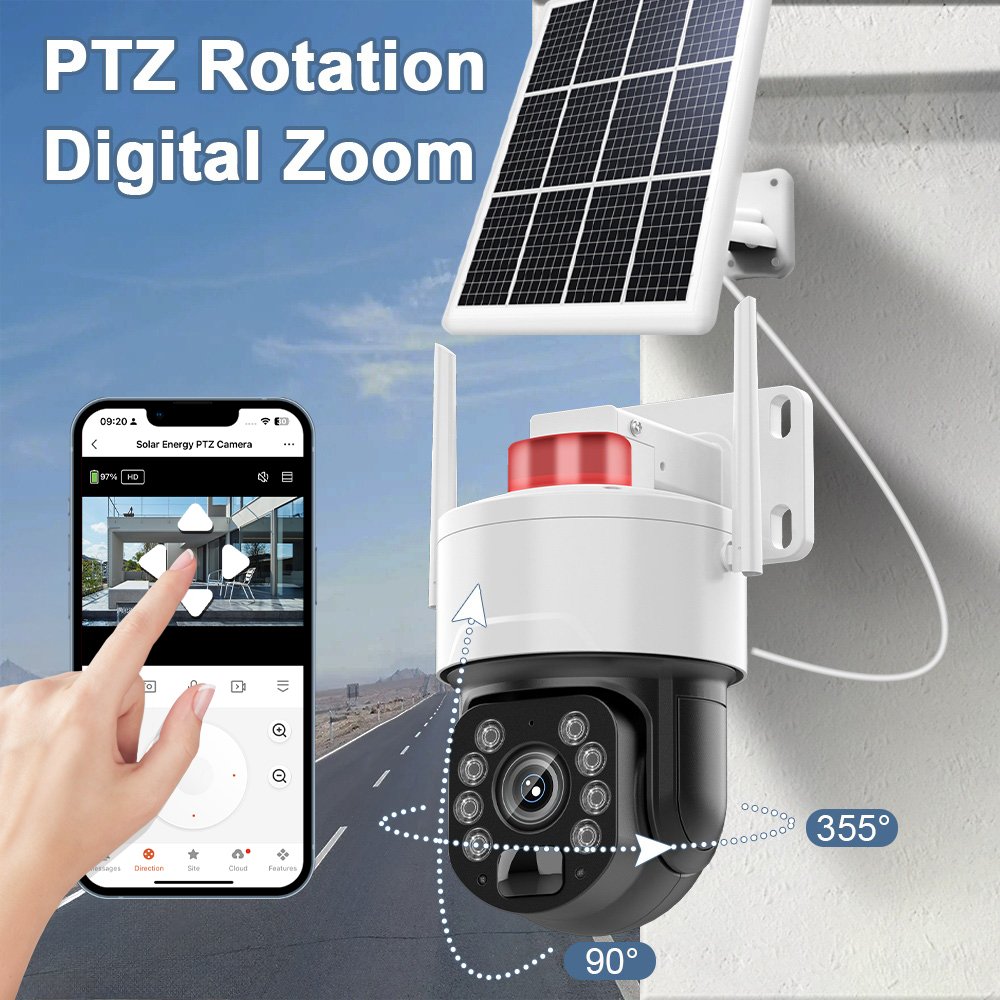 Tuya Smart 4G 5MP 30X Optical Zoom WiFi 8W Solar 15000mAh Battery Auto Tracking PTZ CCTV Dome Wireless Surveillance Camera