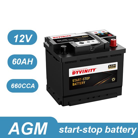 New 6-QTF-60 H5 Auto Deep Cycle 12V 60AH AGM Start-Stop Car Battery Maintenance Free for Automotive Use