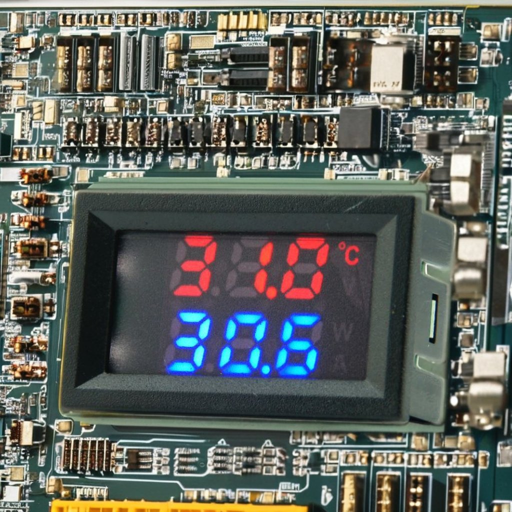 DC Dual Display Digital Voltmeter Dual Temperature + Single Voltage Alternate Display 4~30V Direct Power Supply Pattern Single