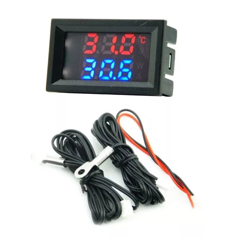 DC Dual Display Digital Voltmeter Dual Temperature + Single Voltage Alternate Display 4~30V Direct Power Supply Pattern Single