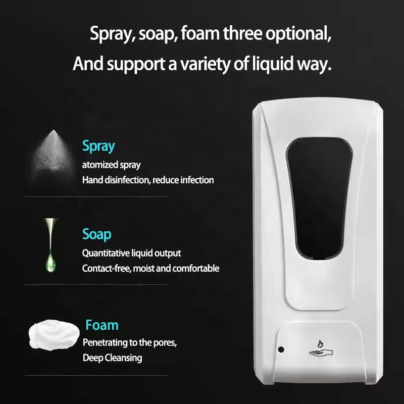 Wall Mounted Automatic Sensor Soap Dispenser Touchless ABS Plastic Sanitizer Dispenser Foam Dispenser for Hand Cleaner