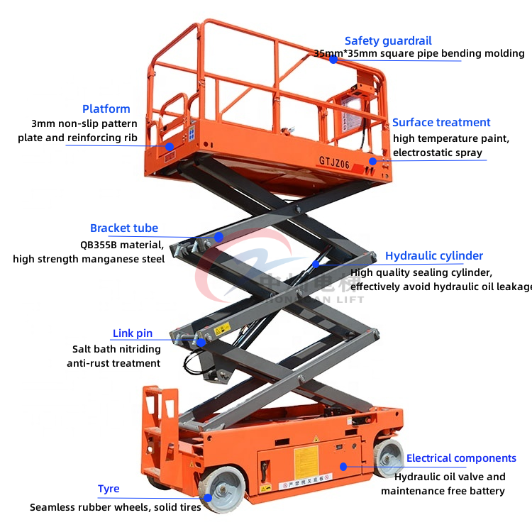 Small Aerial Scissor Type Manlift Hydraulic 4m 6m 8m Lifting Table/electric Mini Self Propelled Scissor Lift Platform