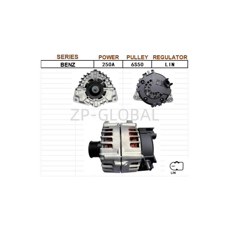 Small 12v Alternator Parts Auto A0009061422 for Mercedes-Benz S500