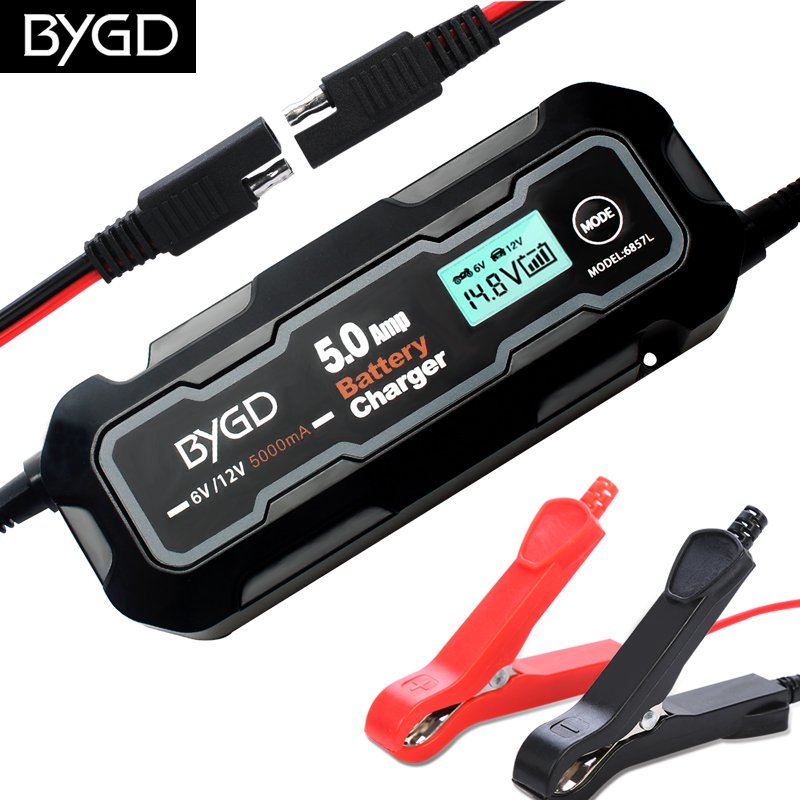 Battery Repair and Maintainer 5A Battery Charger with LCD Display 6V/12V Lead Acid Battery Charger High-power Car Charging