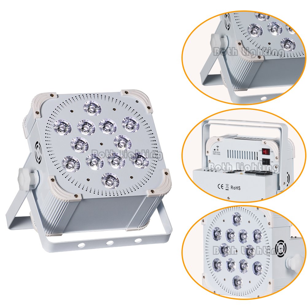 Most Hot Selling 12 Lens Wireless Battery Powered DMX 18W RGBWA UV 6in1 LED Flat Par 12x18W LED Uplights
