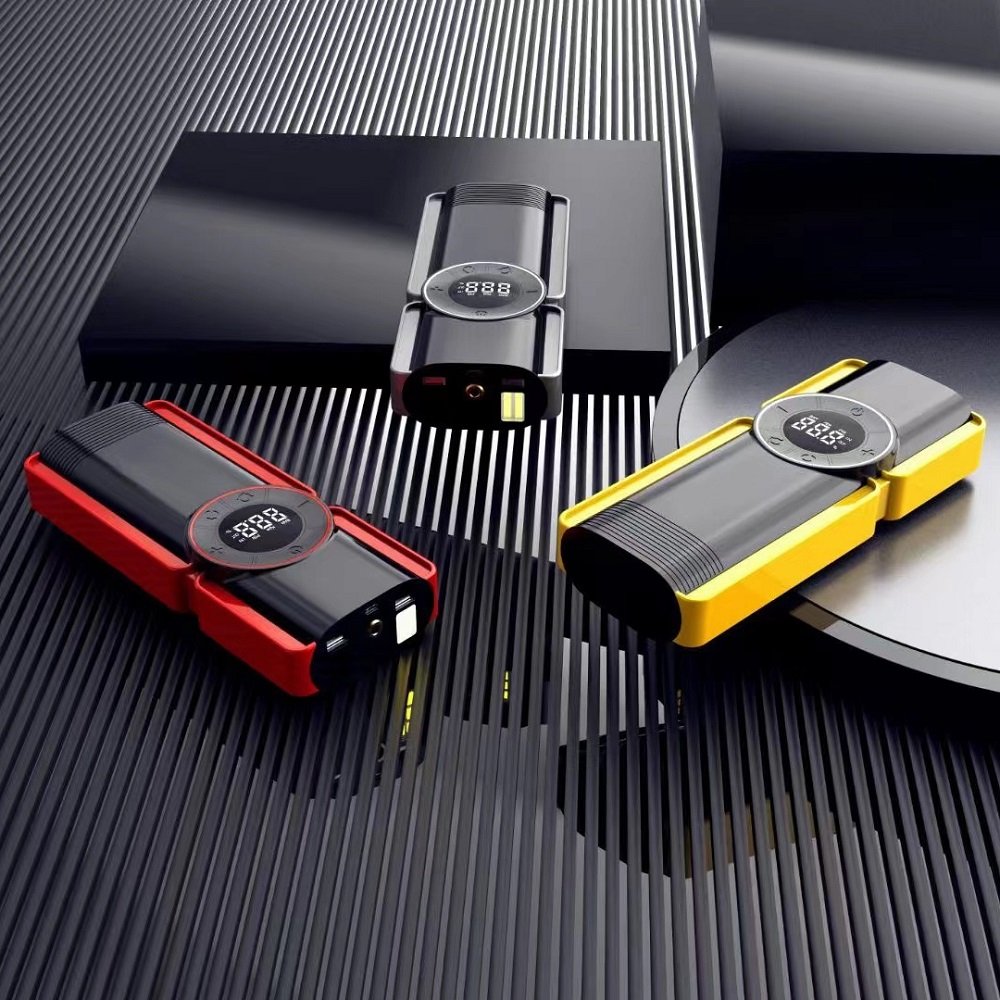 Portable Battery Booster 20000mah Power Bank 2500a All in 1 Car High Power 12v/24v Multi Function Jump Starter Air Compressor