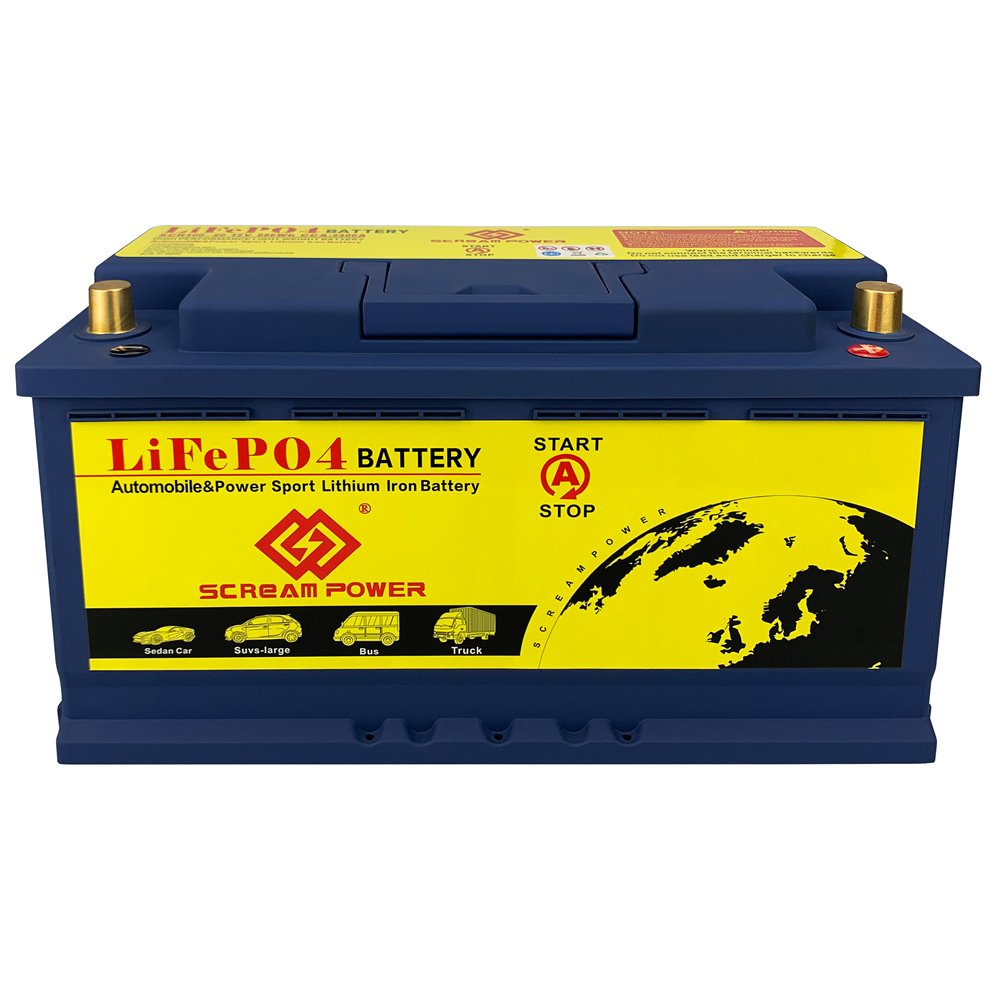 SCREAM POWER High Quality Lifepo4 Automobile Battery 100-20 12v 100ah Car Battery Car Auto Lifepo4 Starter Battery 1600cca