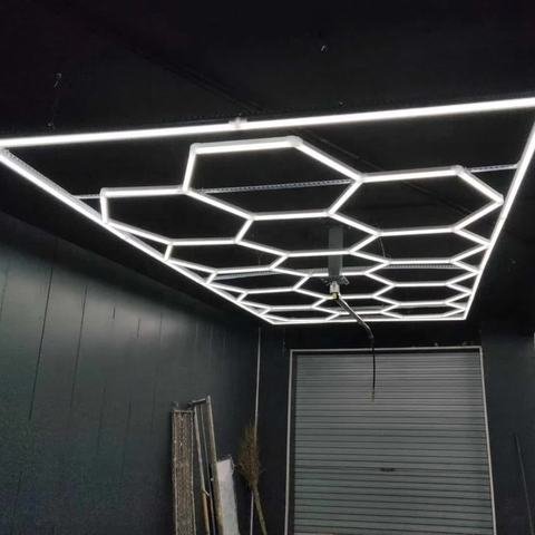 Hexagon LED Work Light for Garage, Workshop & Auto Repair, Modern Ceiling Lighting, High Brightness, Energy Efficient