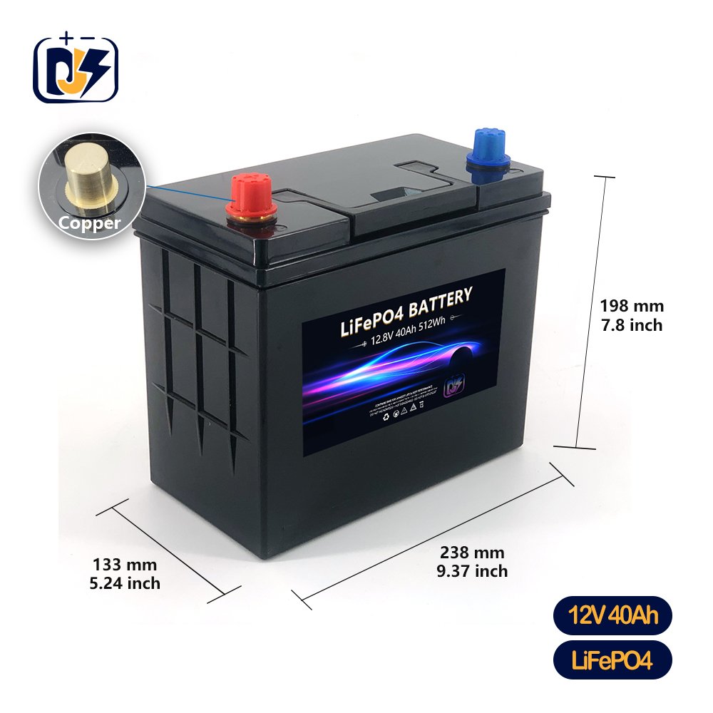 40Ah Car LiFePO4 Battery 12V Lithium Iron Phosphate Starting Battery for Automotive Boat Engine Starter