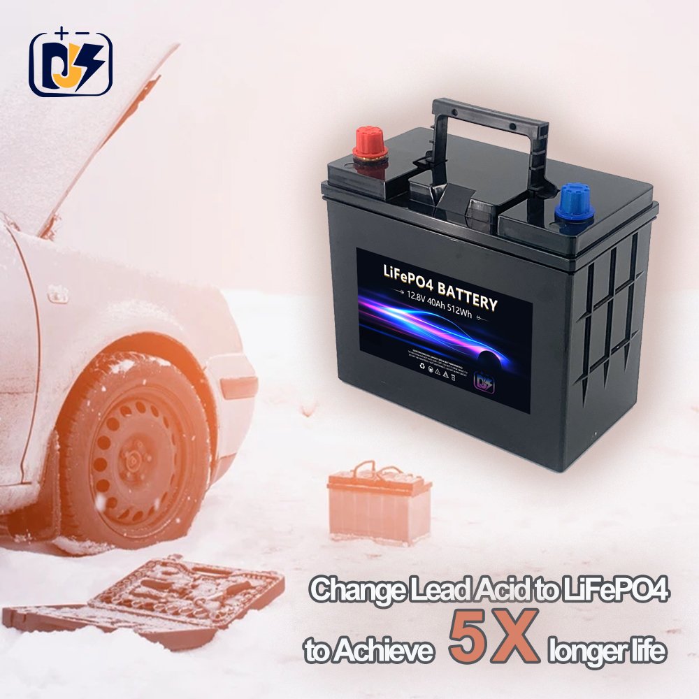 40Ah Car LiFePO4 Battery 12V Lithium Iron Phosphate Starting Battery for Automotive Boat Engine Starter