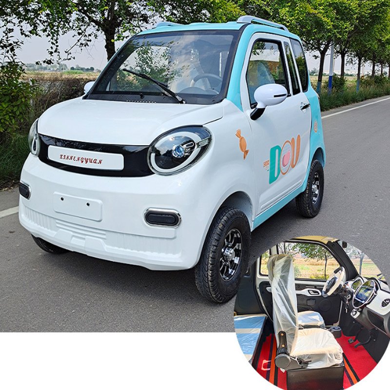 Export Eco Car 4 Wheels Pure Electric Car 60v105Ah 1000w for Adults Two-Wheel Drive 5 Seats Low Speed Mini Electric Battery Car