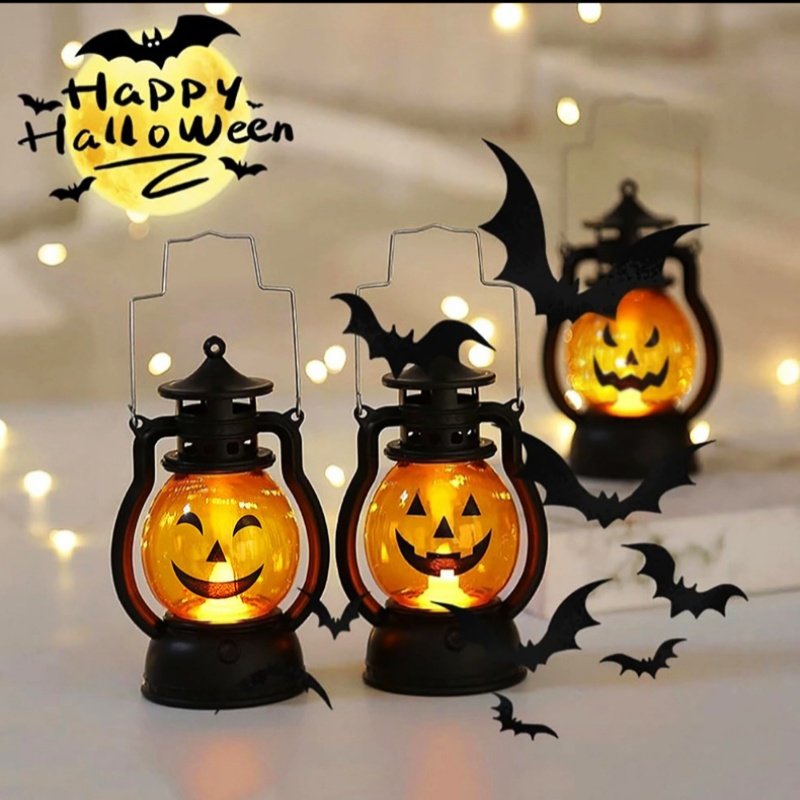 2024 New Style Halloween Decorations Pumpkin Light Small Lantern Lamp Home Party Decorative Led Lights