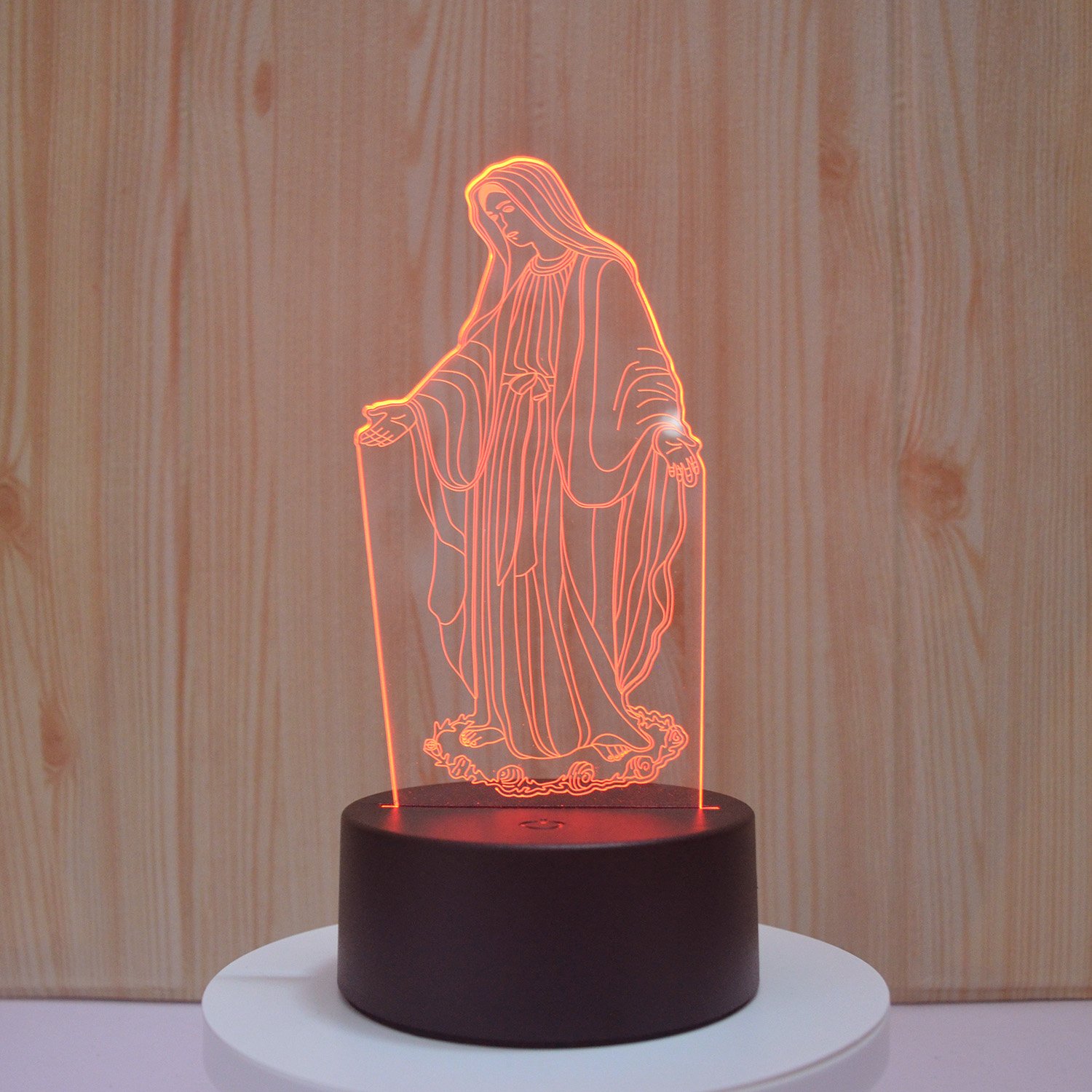 Beautiful Christian Image 3D Visual Lamp LED Night Lighting With Touch Sensor ABS Base Wonderful Indoor Decoration