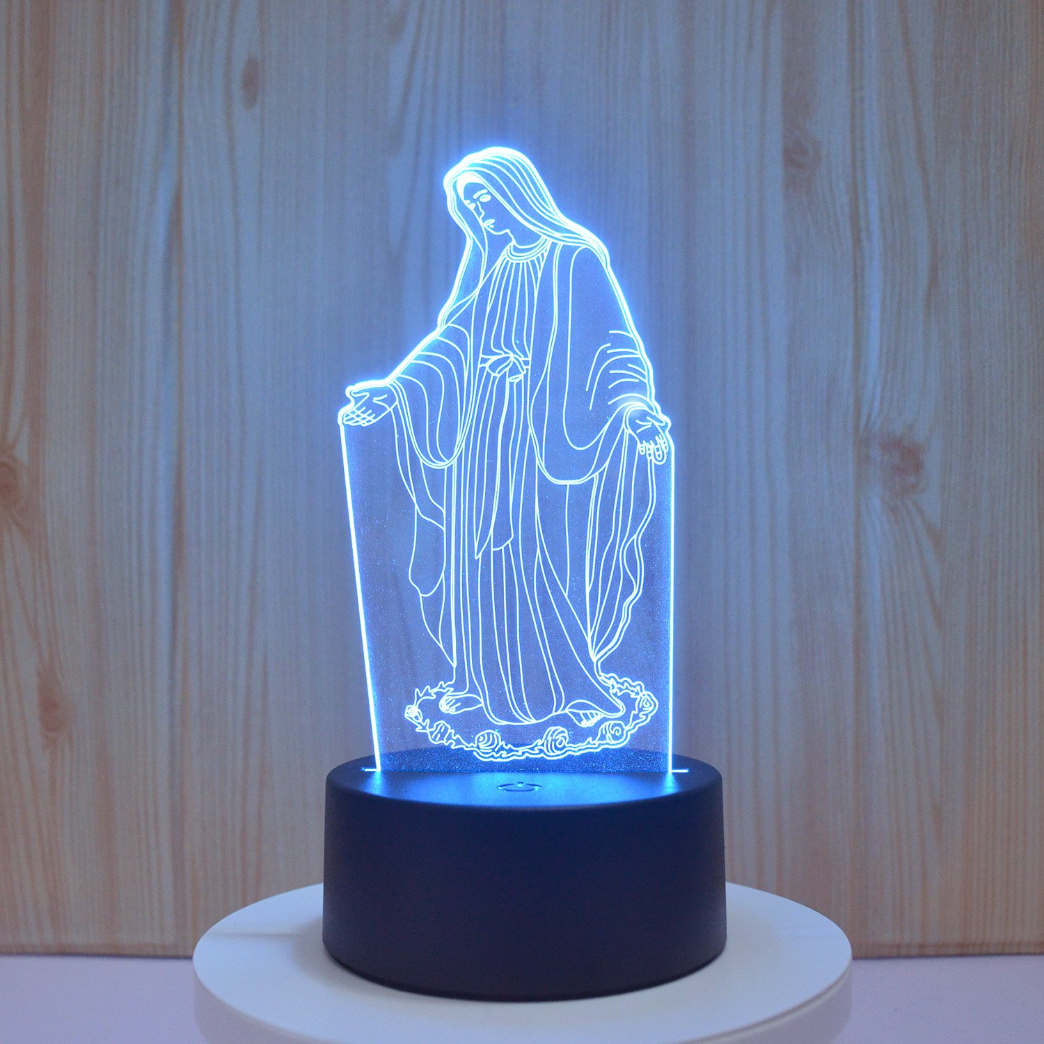 Beautiful Christian Image 3D Visual Lamp LED Night Lighting With Touch Sensor ABS Base Wonderful Indoor Decoration
