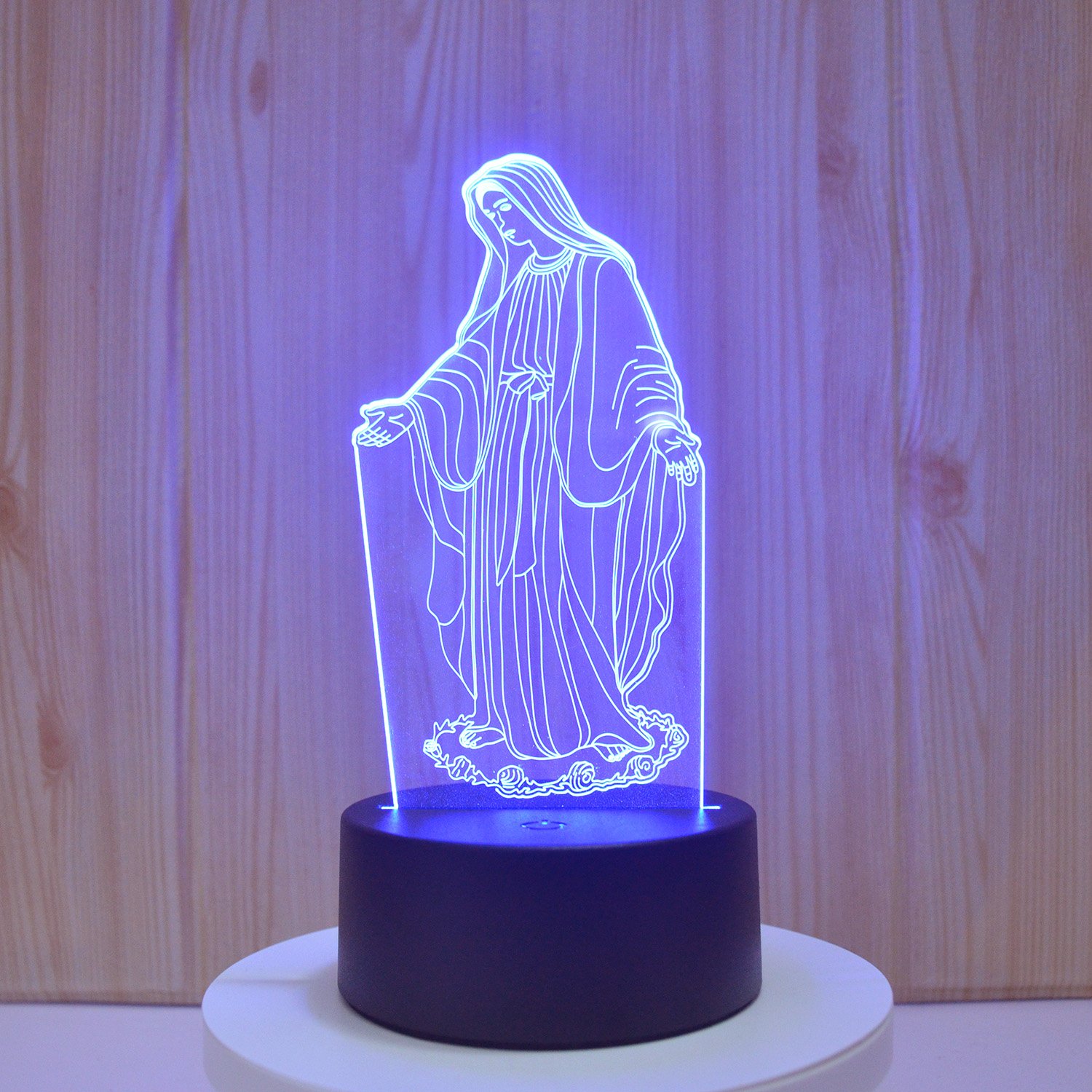 Beautiful Christian Image 3D Visual Lamp LED Night Lighting With Touch Sensor ABS Base Wonderful Indoor Decoration