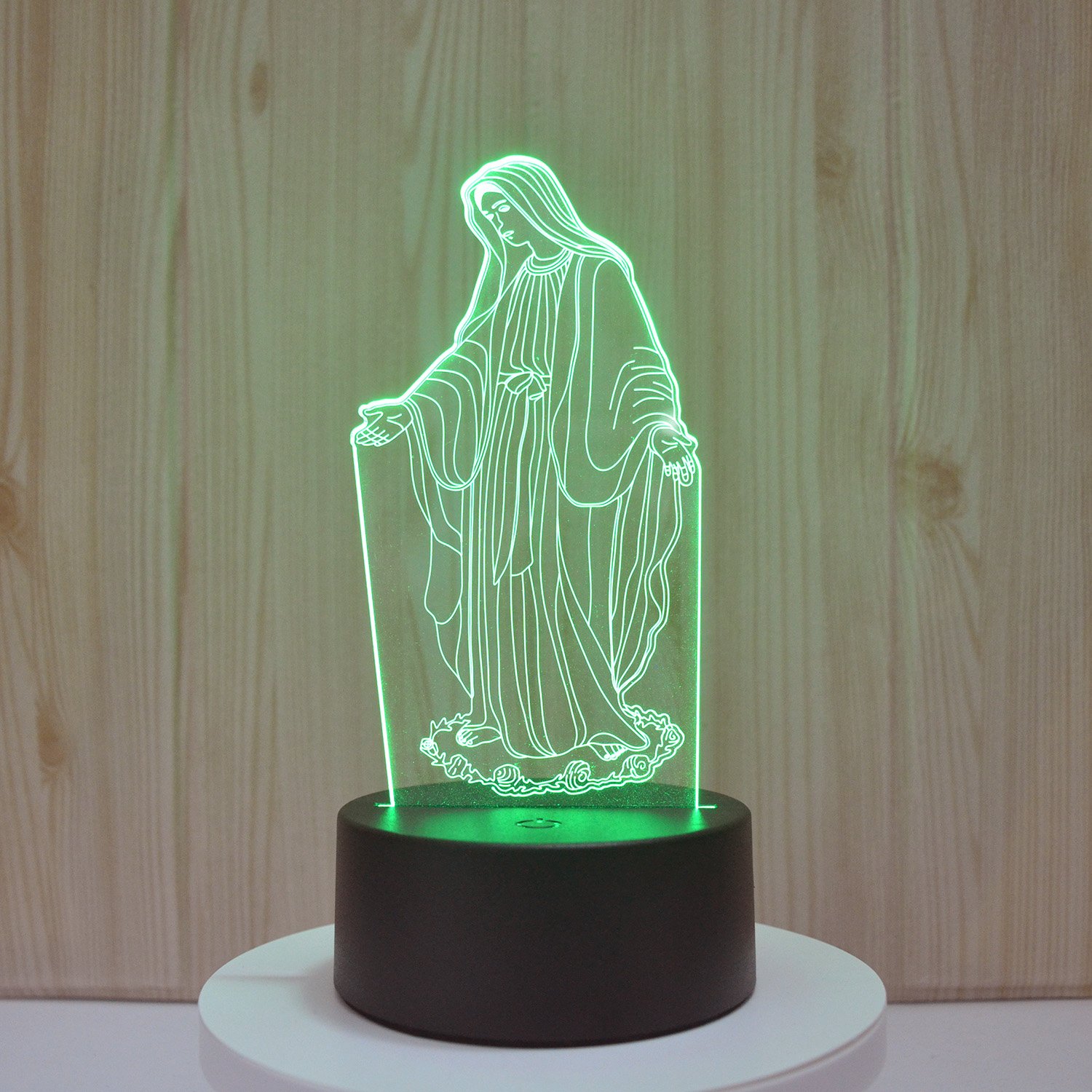 Beautiful Christian Image 3D Visual Lamp LED Night Lighting With Touch Sensor ABS Base Wonderful Indoor Decoration