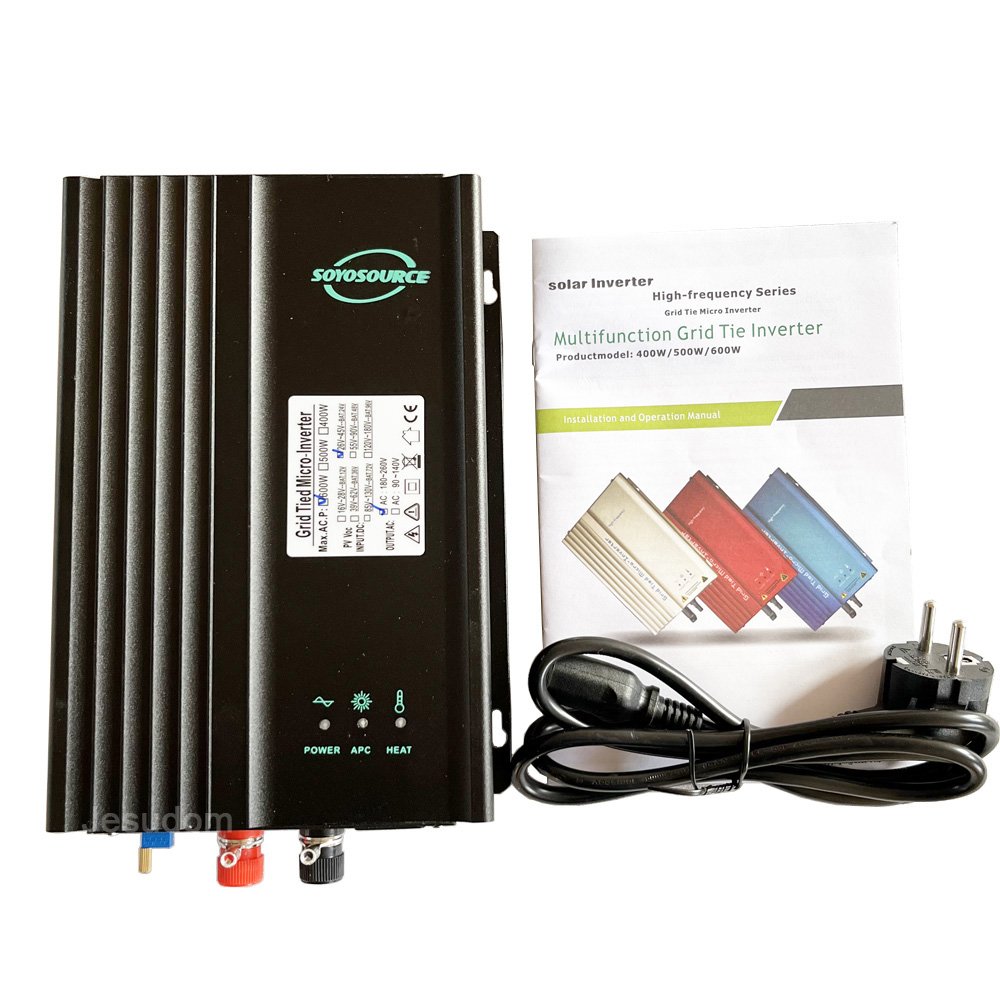 MPPT 500W 600W Adjustable Battery Discharge 12V24V48V to 110V 230V Solar Grid Tie Inverter