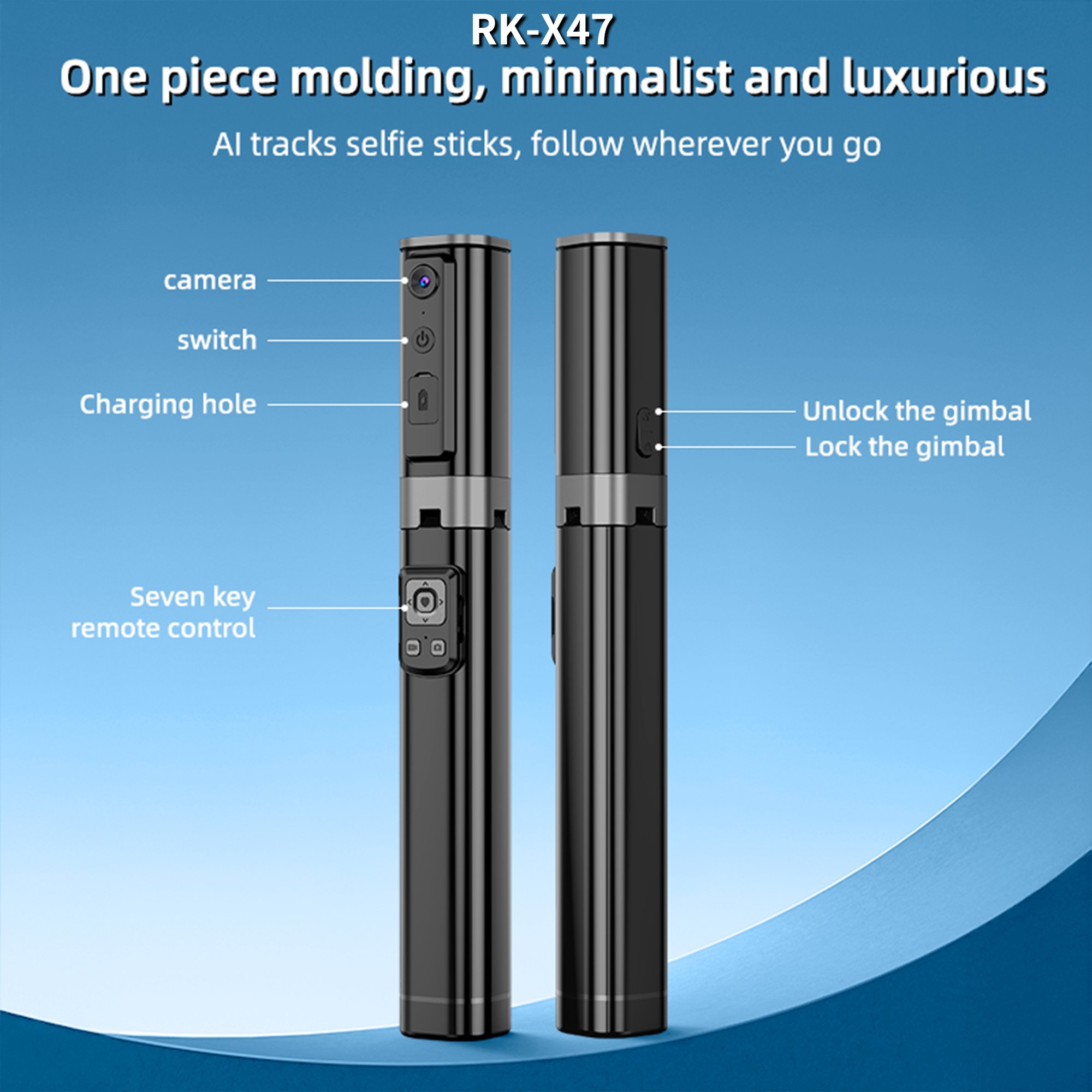 PYJ 2025 Newest Original 360° Face Tracking Selfie Stick 150CM Height Rotation Tracking Mobile Phone Bluetooth Gimbal CL18