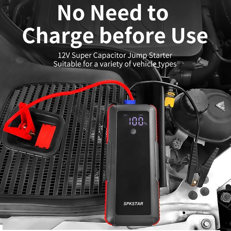 Super Capacitor Car Jump Starter for Cars Working Under -40 Degrees Auto Battery Booster with 1000A Peak Current