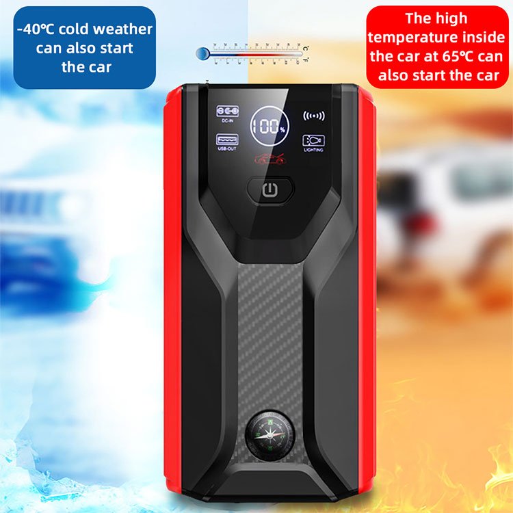 Popular 4 in 1 Functions Portable Car High Power Jump Starter Battery Pack With Air Compressor