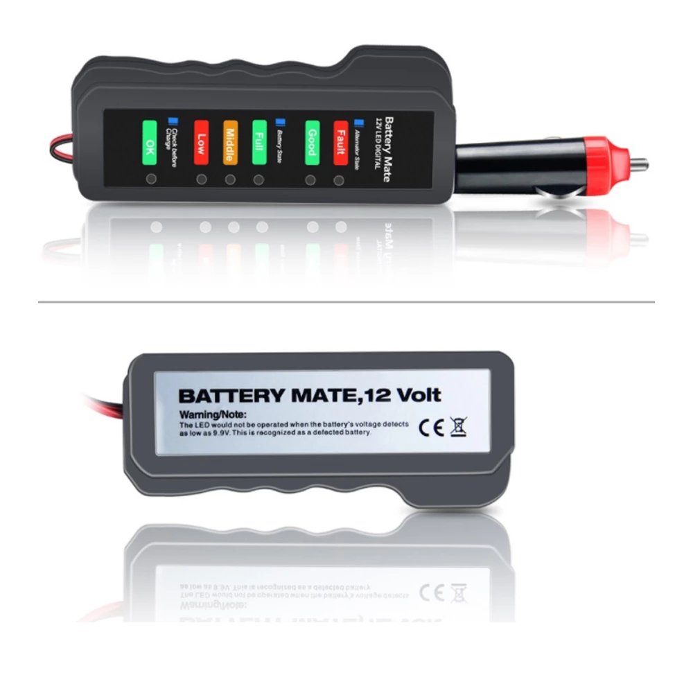BM320 Car Battery Tester Digital Alternator Tester for Auto Car Motorcycle Display Car Vehicle Battery Testing Tool