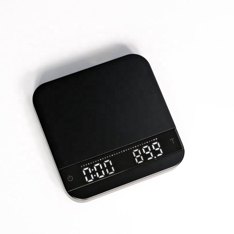 Mischief Lunar Smart Drip Espresso Led Screen Electronic Weighing Black Digital Mini Coffee Scale with Auto Timing Rechargeable