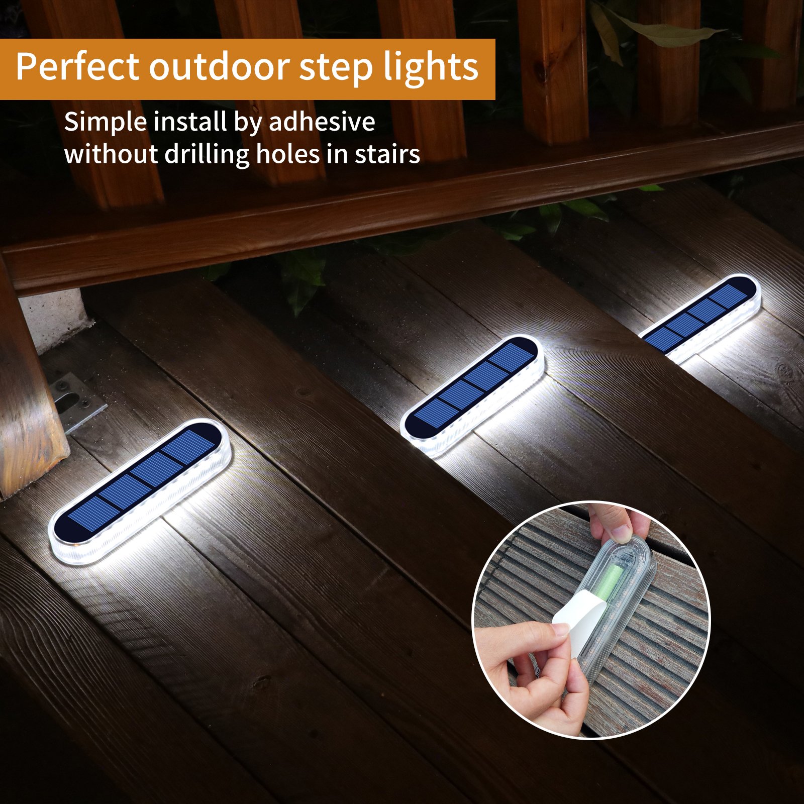 Factory Promotion 4 Pack Solar Powered Outdoor Garden Decoration Lamp Waterproof Solar Deck Lights for Patio Stairs Fence Yard