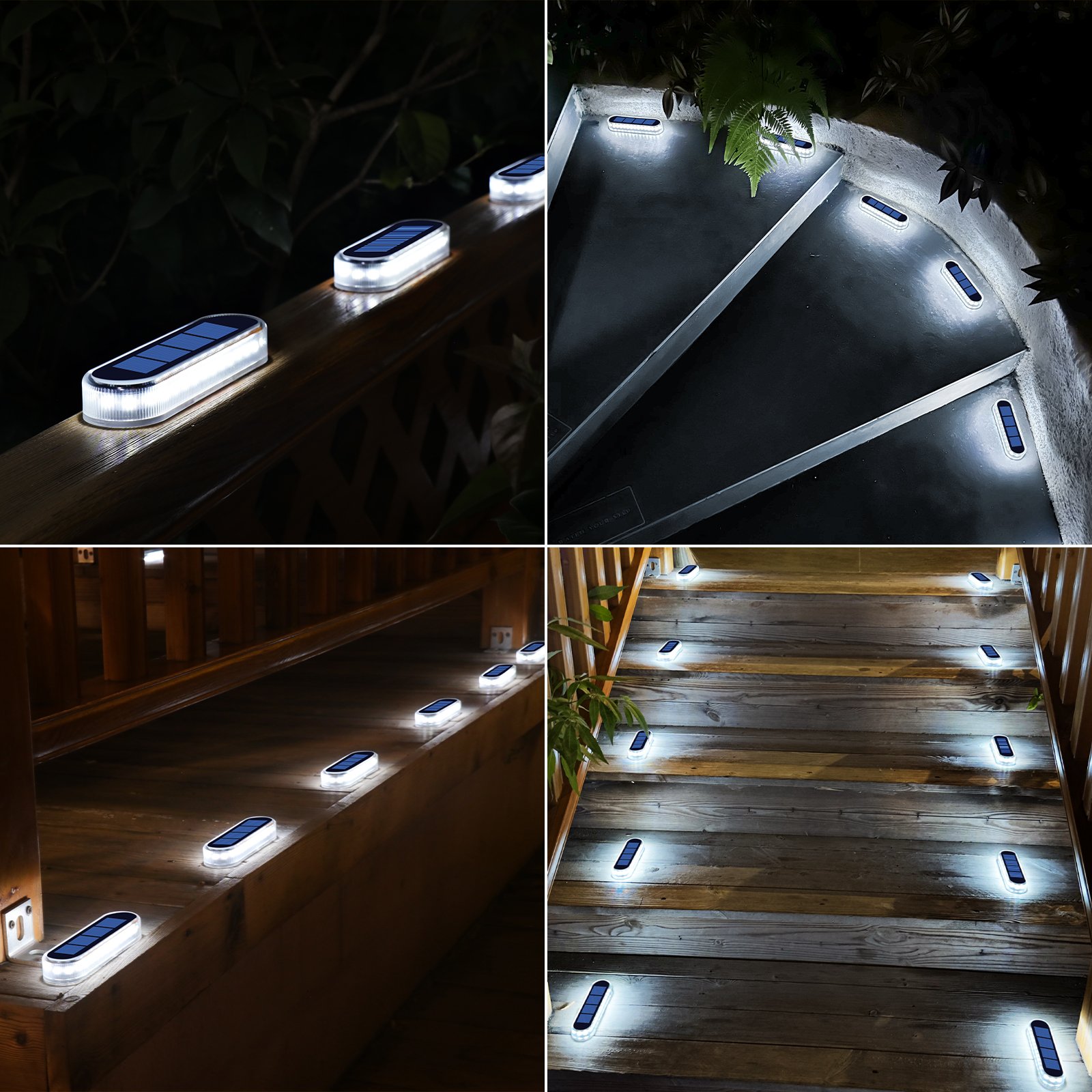Factory Promotion 4 Pack Solar Powered Outdoor Garden Decoration Lamp Waterproof Solar Deck Lights for Patio Stairs Fence Yard