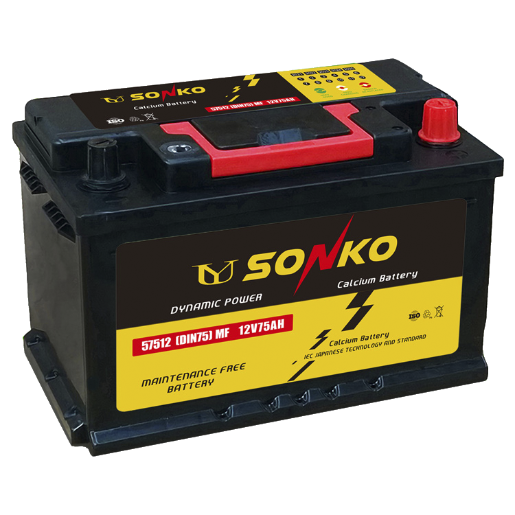 DIN75 12V 75Ah Lead Acid Maintenance Free Automotive Battery for Car