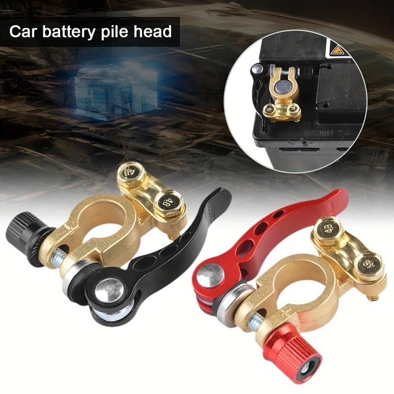 12V 24V Car Battery Terminals Top Post Wire Cable Clamp Quick Release Terminal Connectors Copper Clip Screw Auto Parts