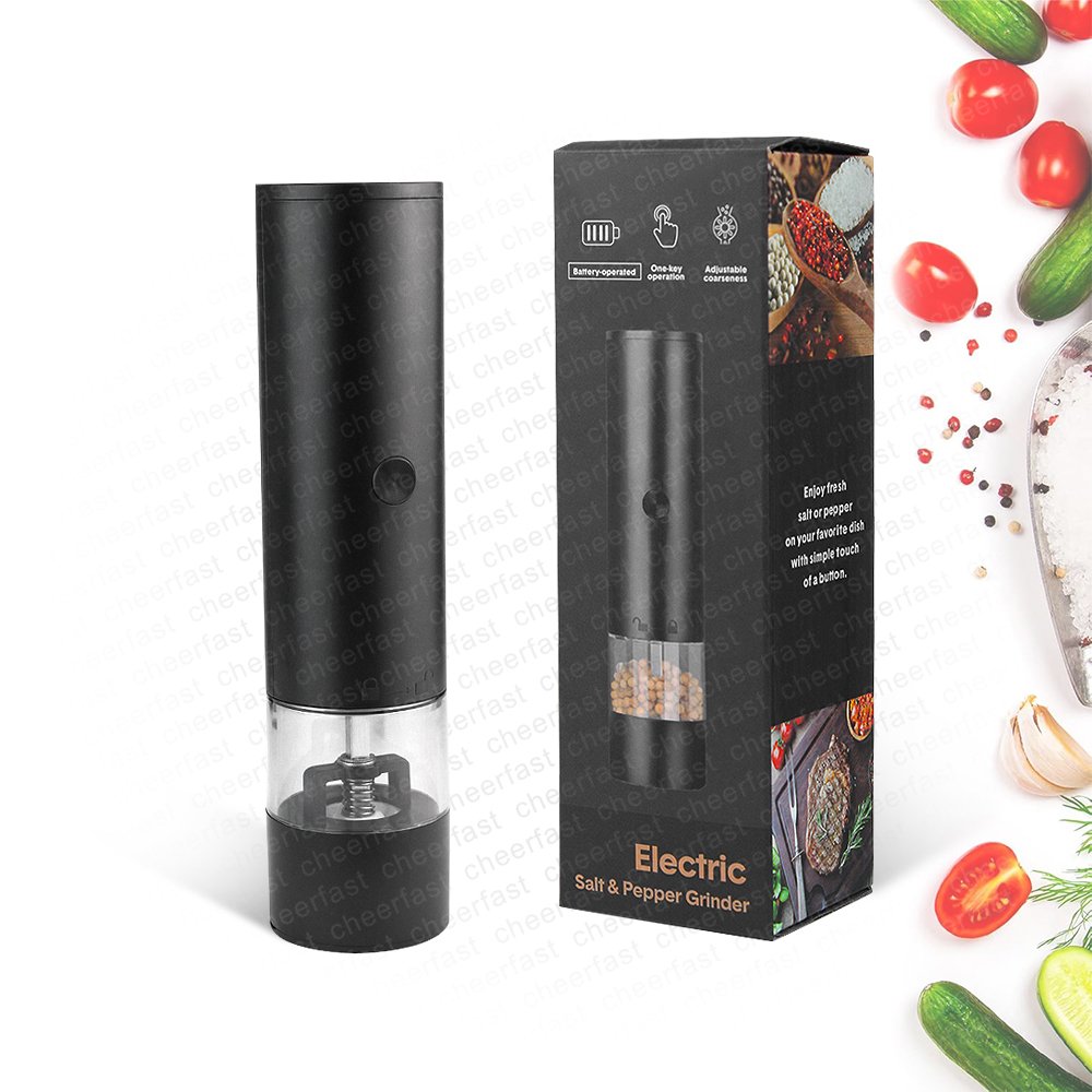 Adjustable Coarseness Electric Salt and Pepper Grinder Battery Model Black Auto Pepper and Salt Grinder Salt and Pepper Grinders