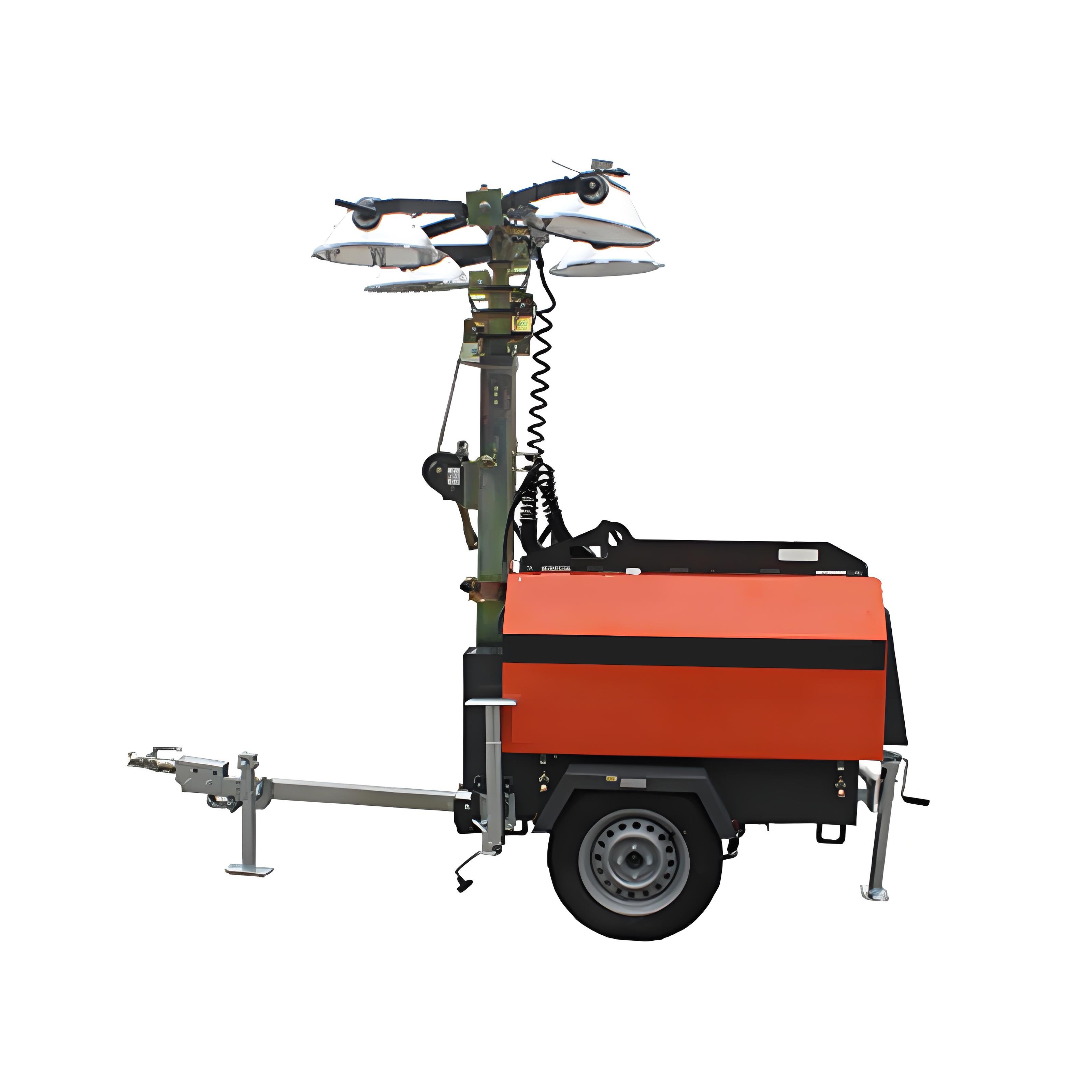 Reliable 5.17kW 6kW Mobile Trailer Light Tower for Mining Construction Sports Events Durable Silent Type for Infrastructure Site
