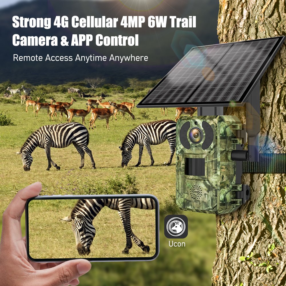 EU 4G IR Night Vision 4MP HD Game Camera 0.2S Trigger IP66 Waterproof Camera Webcam for Wild Hunting Wildlife Hidden Camouflage