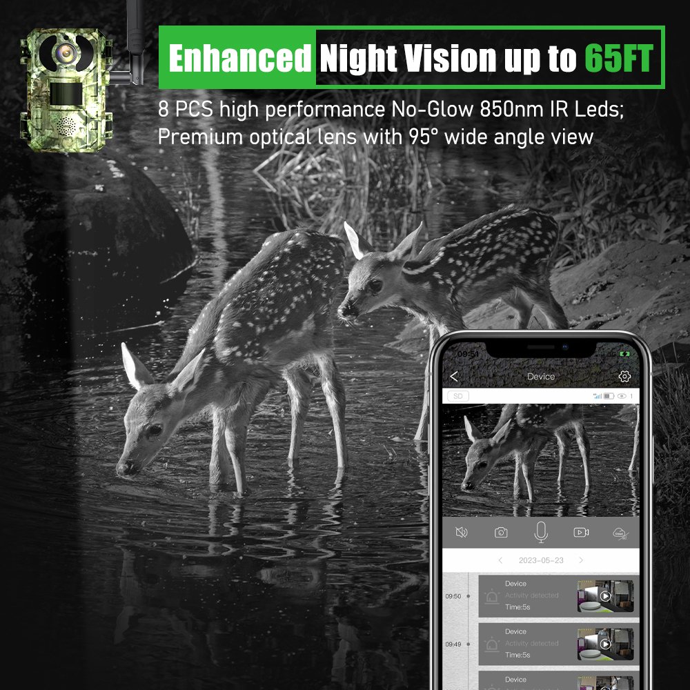 EU 4G IR Night Vision 4MP HD Game Camera 0.2S Trigger IP66 Waterproof Camera Webcam for Wild Hunting Wildlife Hidden Camouflage