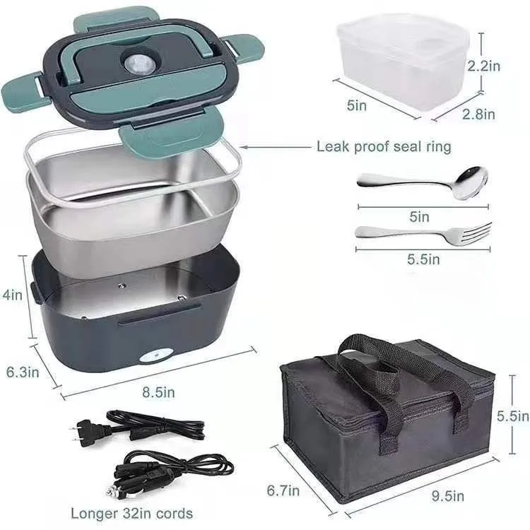 Electric Lunch Box Thermal Insulation Heating 2-in-1 Home Car Dual-use Stainless Steel Lunch Box Appliances Gifts