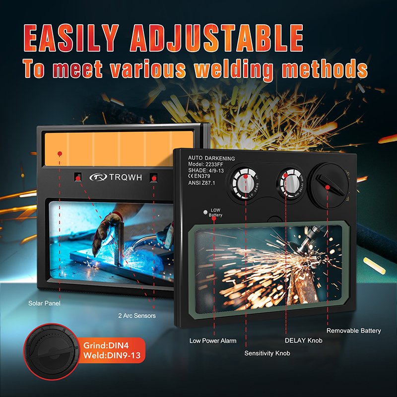TRQ Long Life Safe Material with High Definition Auto Darkening Welding Filter Lens