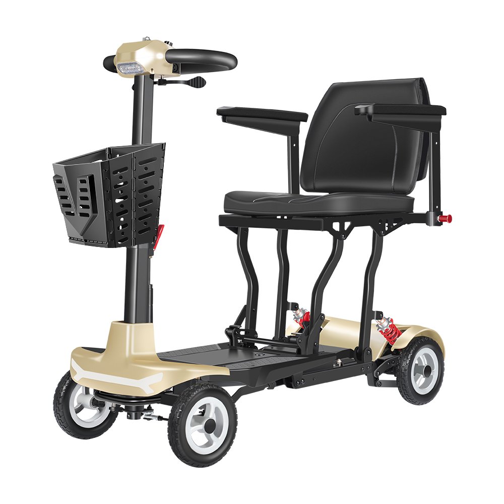 Magnesium Remote Control Foldable Four Wheel Brushless Electric Scooter Easy Folding Lightweight Mobility Scooter for Disabled