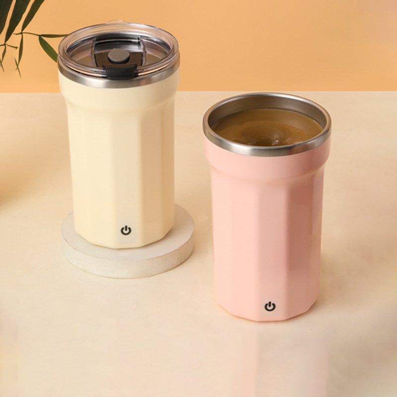 DD3150 Electric Rechargeable Mixing Cup Shaker Coffee Milk Cups for Protein Powder Stainless Steel Magnetic Self Stirring Mug