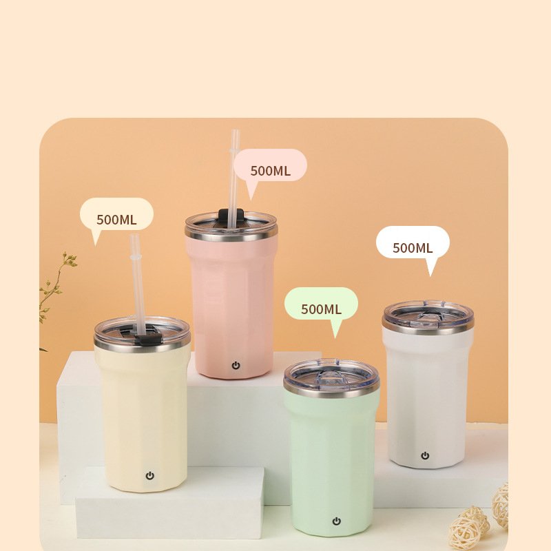 DD3150 Electric Rechargeable Mixing Cup Shaker Coffee Milk Cups for Protein Powder Stainless Steel Magnetic Self Stirring Mug