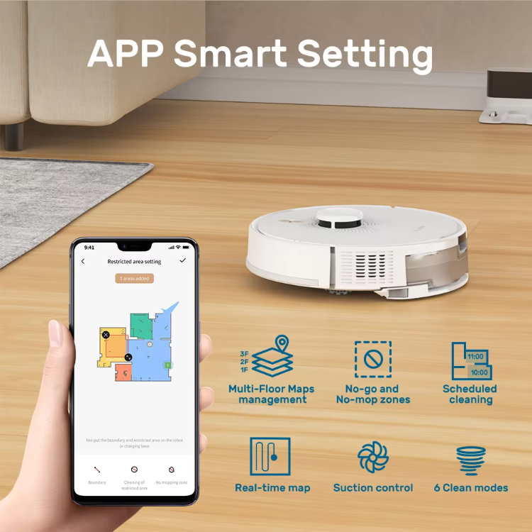 High Suction Rechargeable Room Aspirator Smart Ultra Robot Vacuum Cleaner Cleaning Robot Wifi Sweeper Mop Dry and Wet