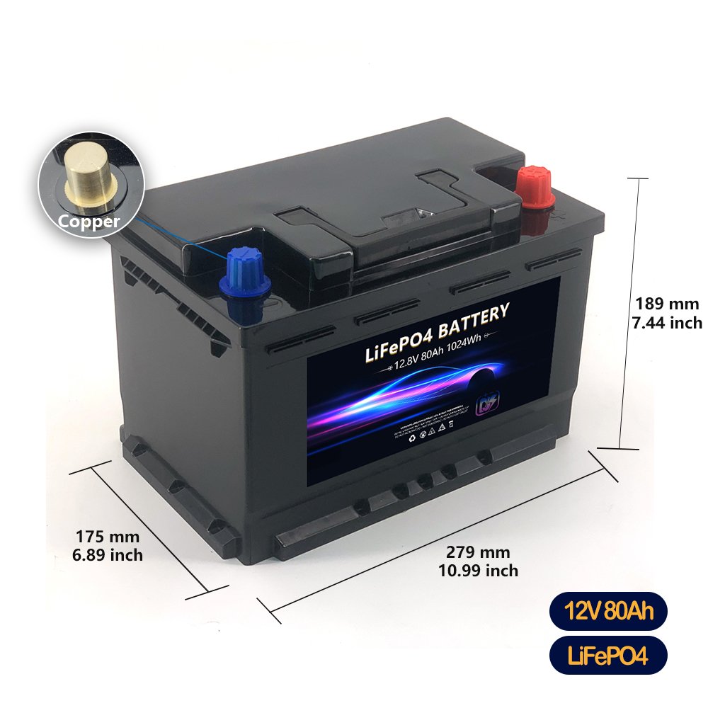 12v 80Ah 900CCA Auto Starter Battery Lithium Iron Phosphate Battery LiFePO4 Car Boat Starting Battery Pack