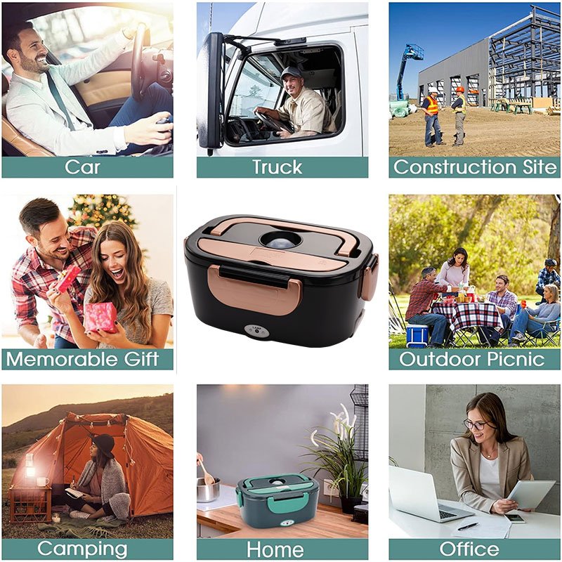 Kitchen Accessories Stainless Steel Portable Bneto Heated Electric Lunch Box Food Warmer with Carry Bag Smart Home Products
