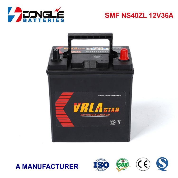 Dongle Cheap Price Rechargeable Manitenance Free Lead Acid 12V 36Ah SMF Auto Battery