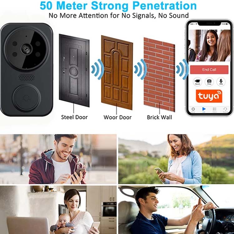 Rscamtom Tuya Smart Batteries Waterproof Night Vision Home Security 1080P Camera Digital Visual Intercom WIFI Wireless Doorbell