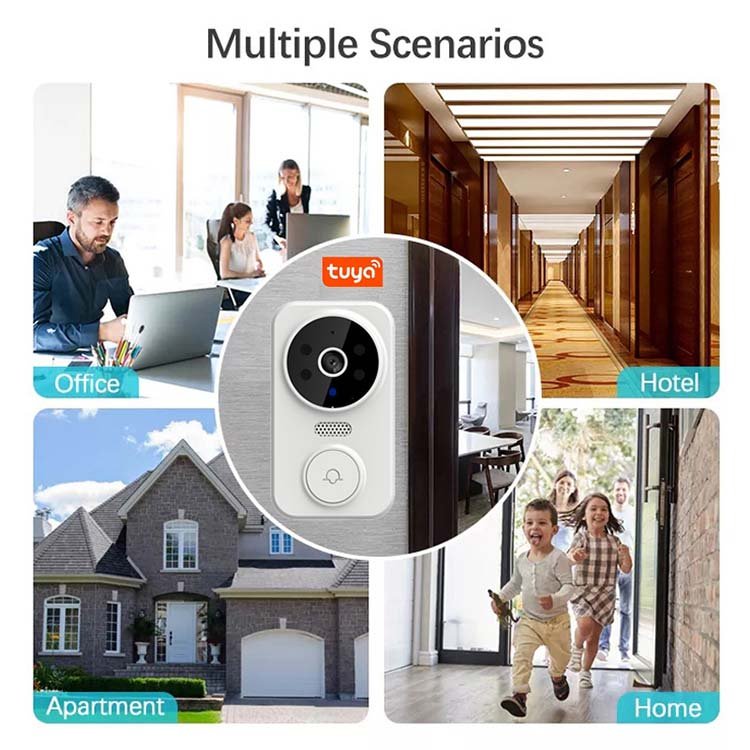 Rscamtom Tuya Smart Batteries Waterproof Night Vision Home Security 1080P Camera Digital Visual Intercom WIFI Wireless Doorbell