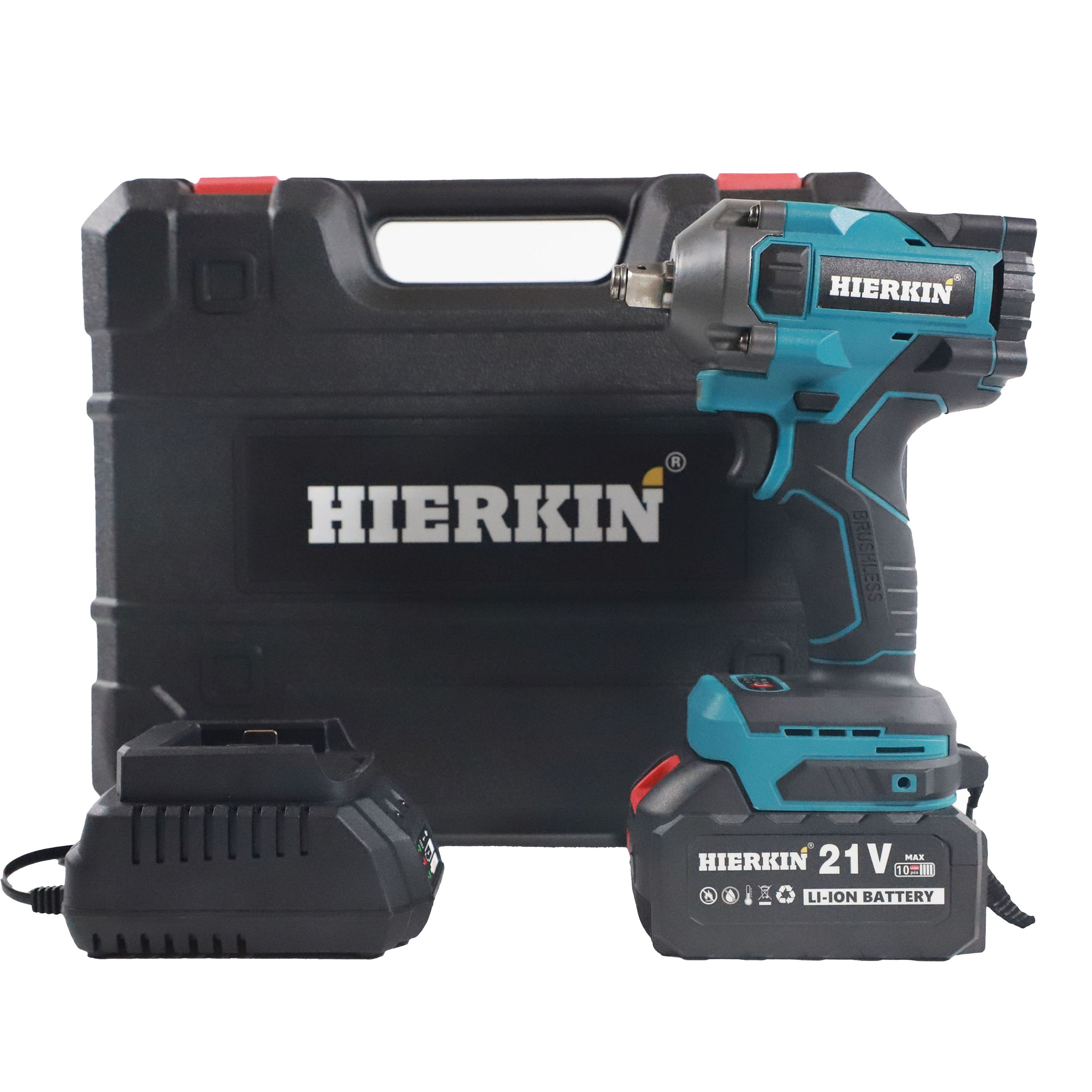 HIERKIN High Torque Cordless Auto Repair Power Tools Klucze Nasadowe 21v Impact Impact Wrench Brushless Wrenches Socket Set